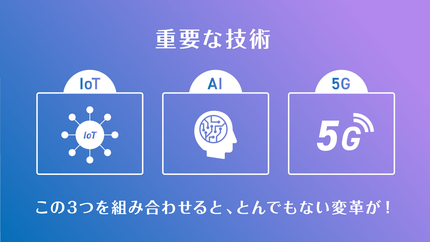 重要な技術：IoT、AI、5G